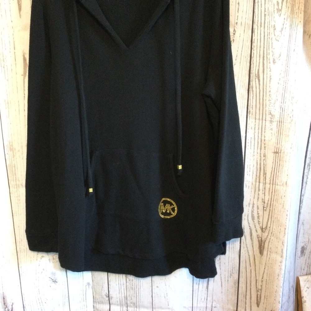 Michael Kors Black Fleece Hooded Women's Top Cozy Stylish Casual Size 1X - Picture 2 of 5